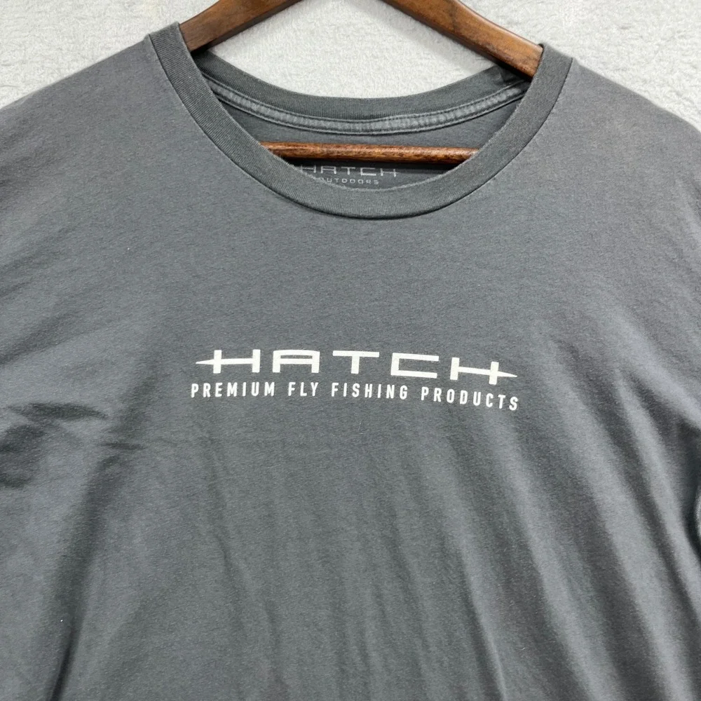 Hatch Outdoors T Shirt Mens XL Gray Long Sleeve Outdoor Premium Fly Fishing Tee